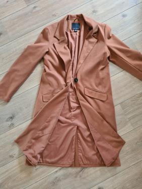 AMISU Lange Blazer/Jas - Bruin - Maat 38 (M)