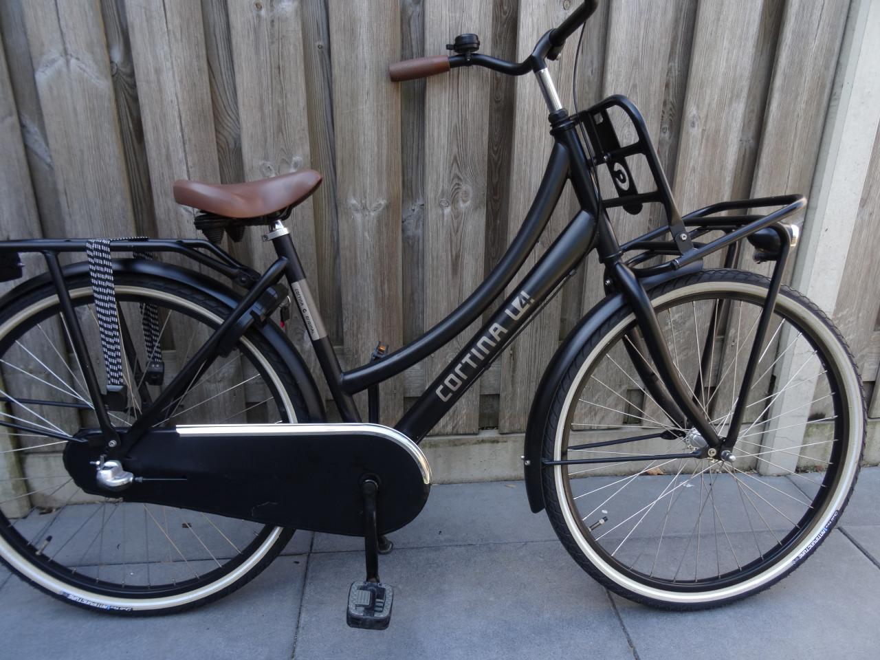 🚲 Cortina U4 Transport Meisjesfiets – 26 inch – Black Matt