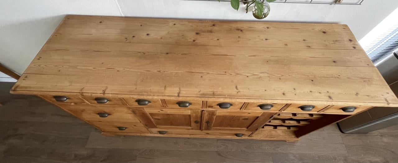 Apothekers kast massief oud grenen