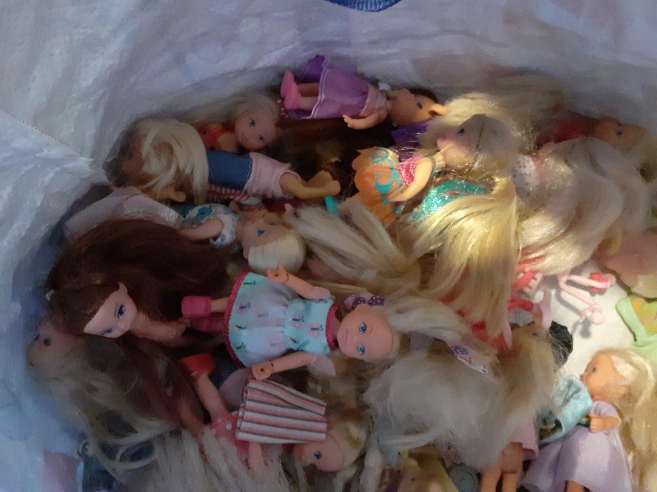 40 Kleine popjes met kleding en wat accessoires