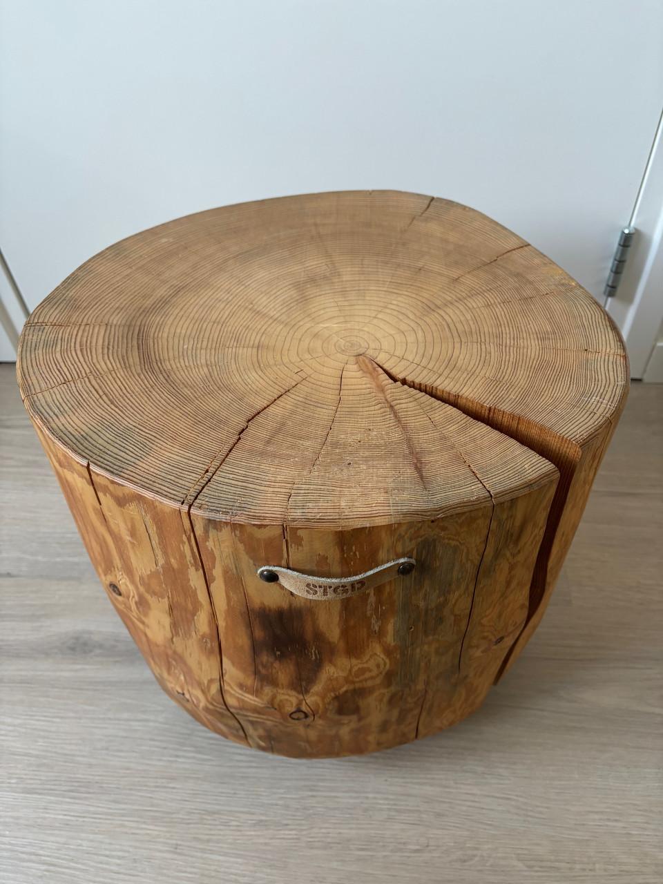 Houten boomstam bijzettafel
