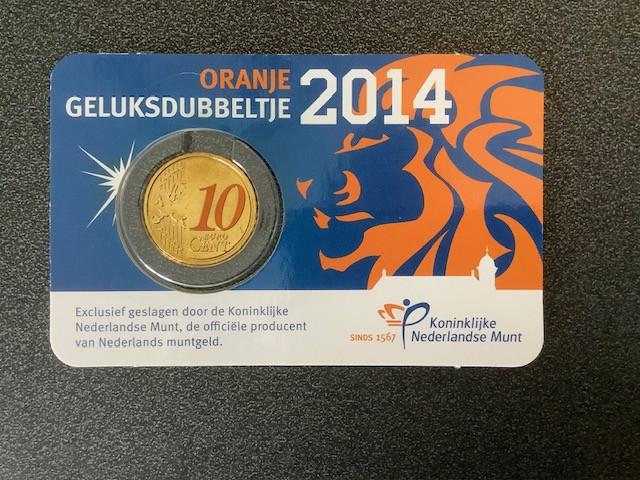 Coincard Oranje Geluksdubbeltje 2014 en 2016.