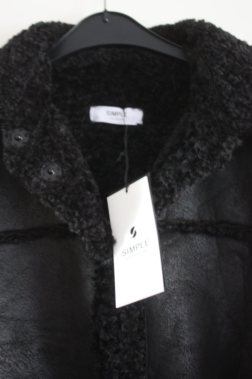 Nieuwe zwarte fluffy suedelook oversized bodywarmer  maat s