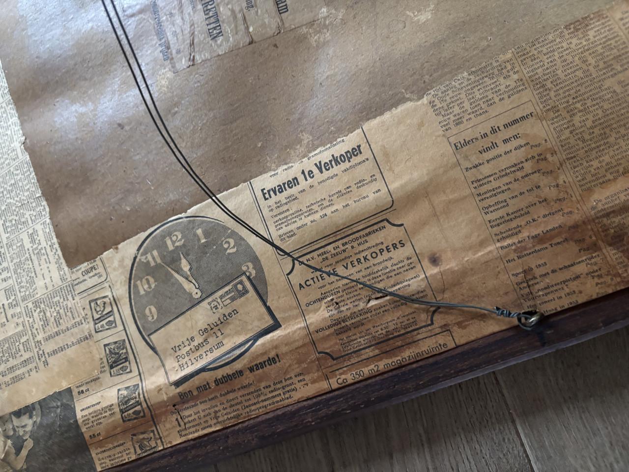 Antiek Levensgroot Damesportret – Originele lijst – Rotterdam 1953