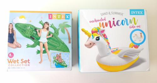 INTEX opblaasfiguren krokodil en unicorn