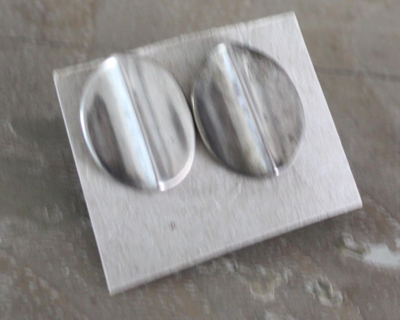 Zilver kleurige oor stekers ovaal