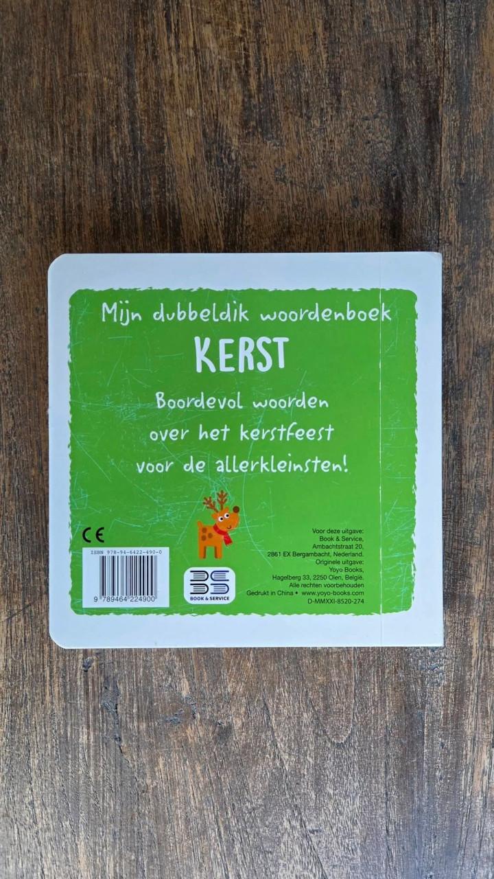 🎈Kartonnen boekje ' Mijn dubbeldik woordenboek Kerst'.