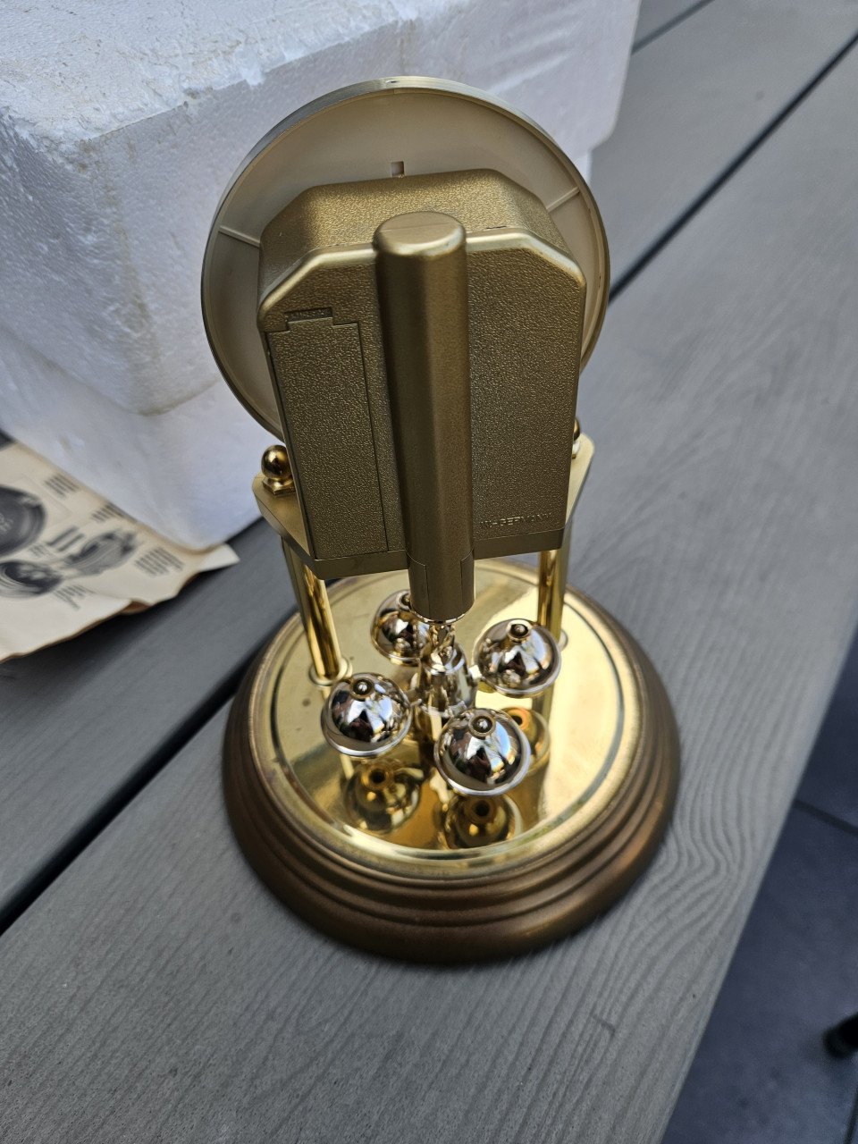 Prachtige originele duitse Franz Hermle Jaarpendule stolpklok met glas