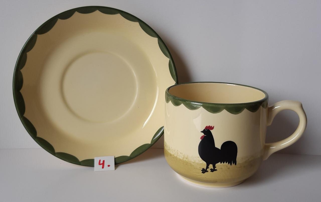 Kip en haan servies: 1 soepkop + 1 schotel