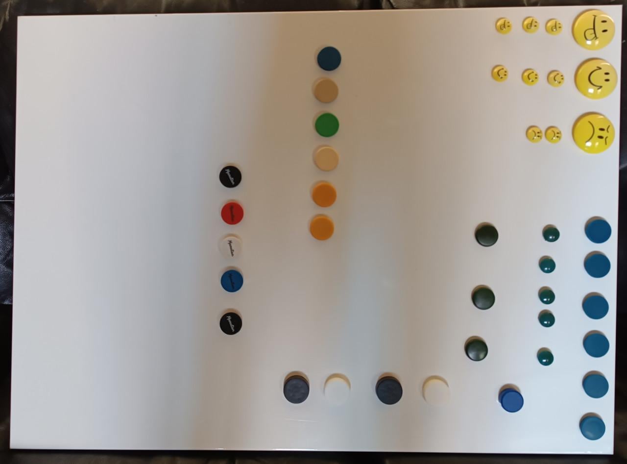 Magneetbord met magneten