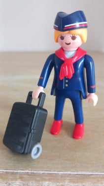 Playmobil stewardess met koffer serie 9 figures