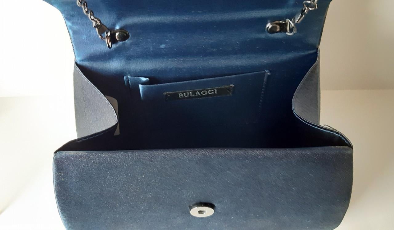 Bulaggi clutch - Schoudertas - Satijn- Glitter - Donkerblauw