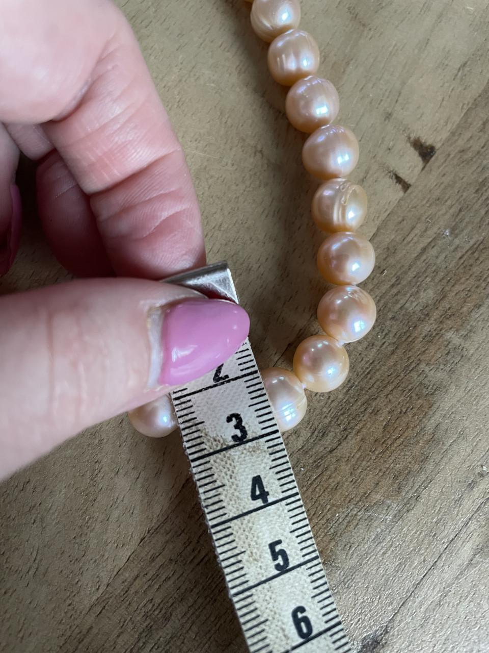 Vintage roze parelketting parels