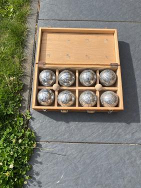 Jeu des boules set in houten doos