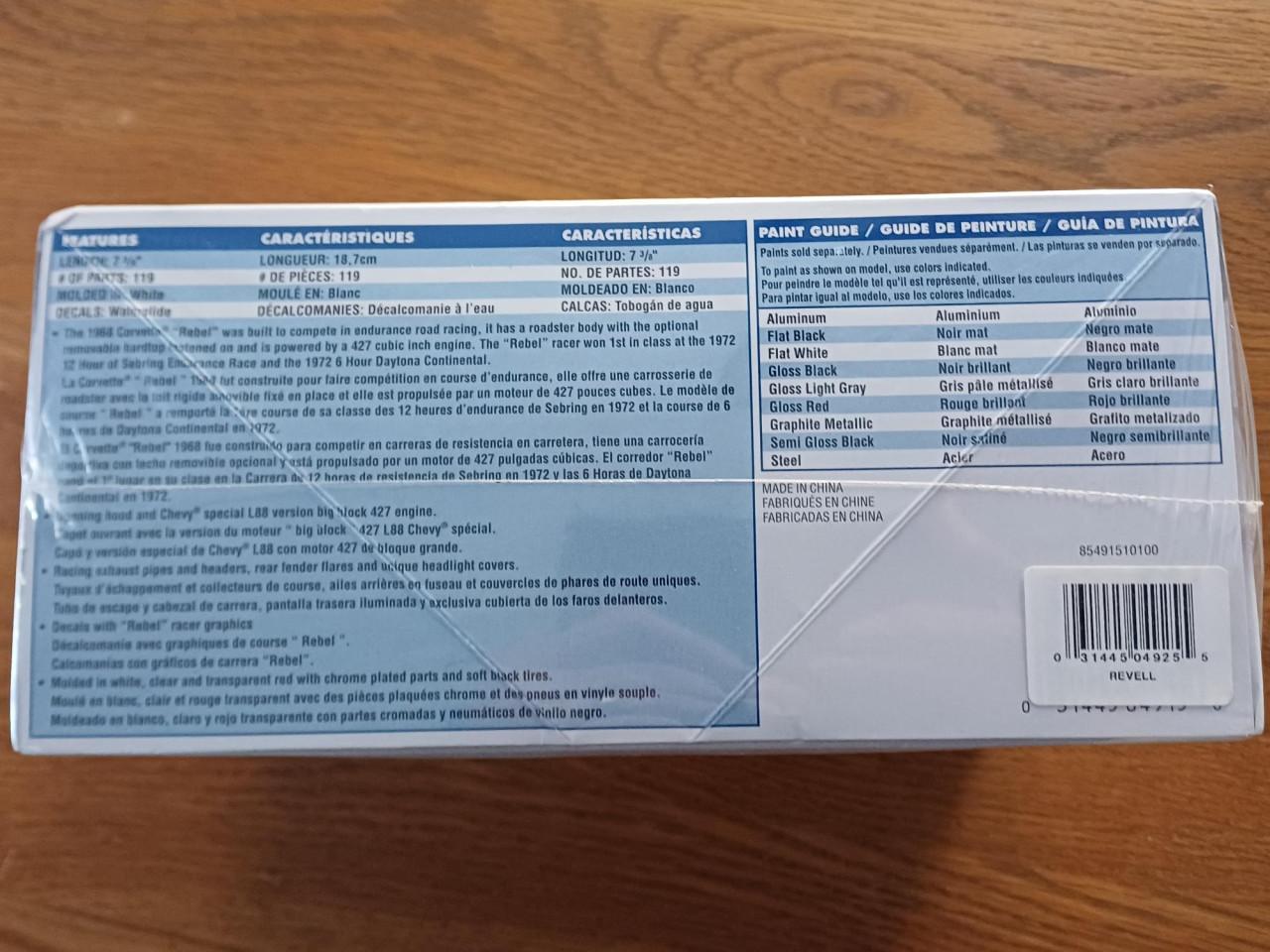 Model kit van '68 CORVETTE L88 "REBEL"RACER".