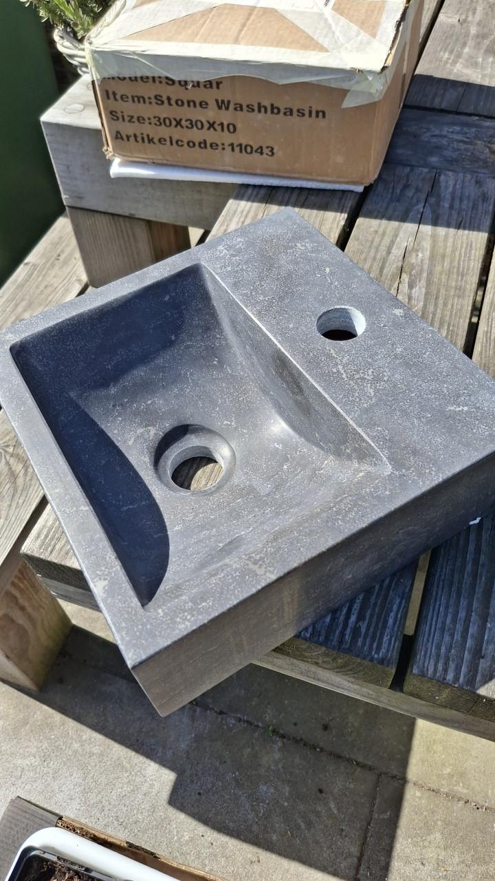 Waskom vierkant natuursteen