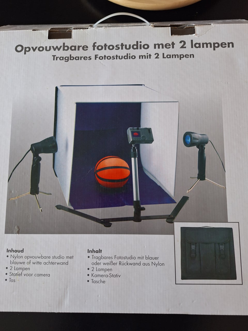Opvouwbare foto studio met 2 lampen