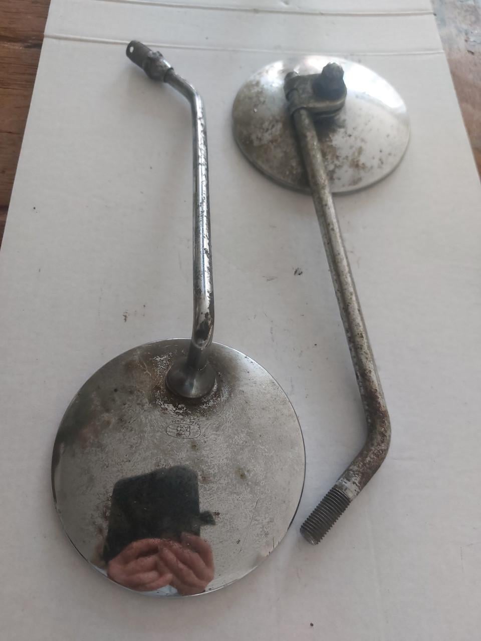 Vintage chromen achteruitkijk spiegel