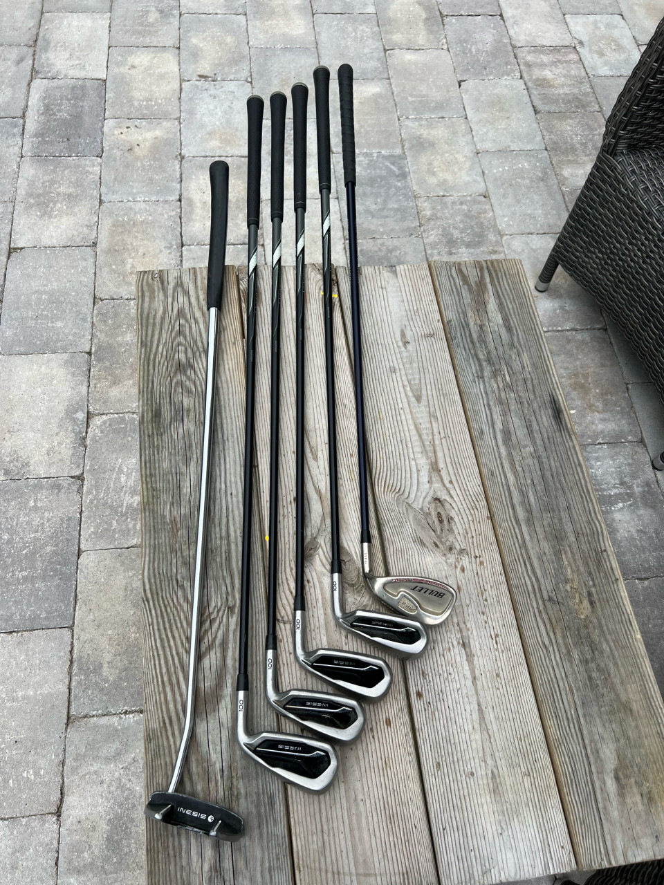 Inesis golf tas met bijbehorende clubs