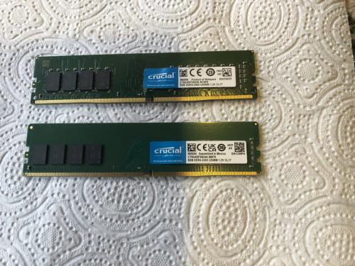 2 x 8 gb DDR4 -2400 geheugen CL17