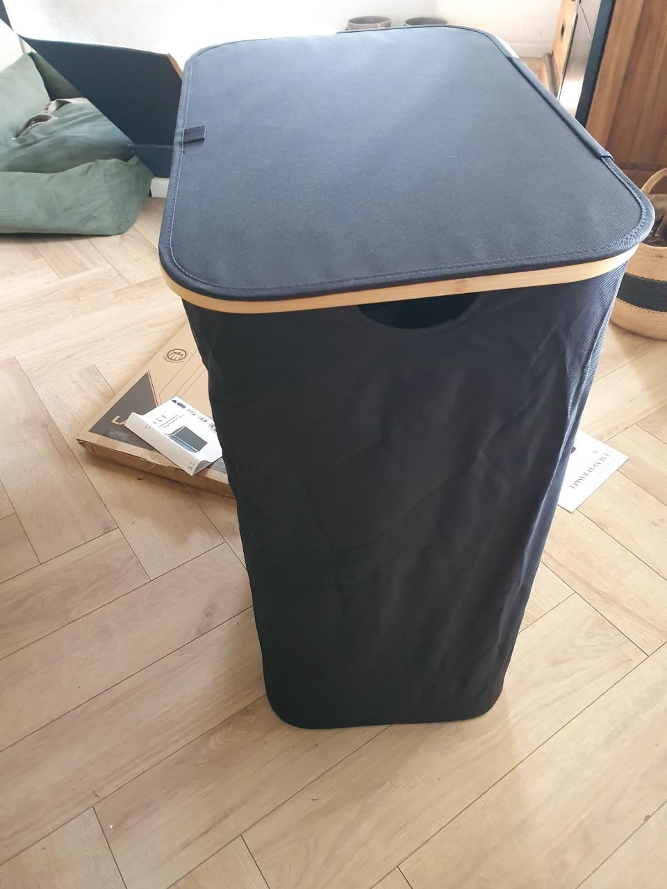 Bayt wasmand 3 vakken 160L • wassorteerder • zwart • nieuw