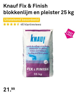 Knauf Fix & Finish, 25kg en 10kg