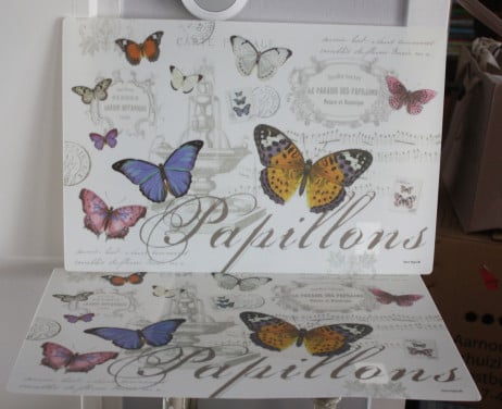 Set van 3 platesmats met  vlinder print