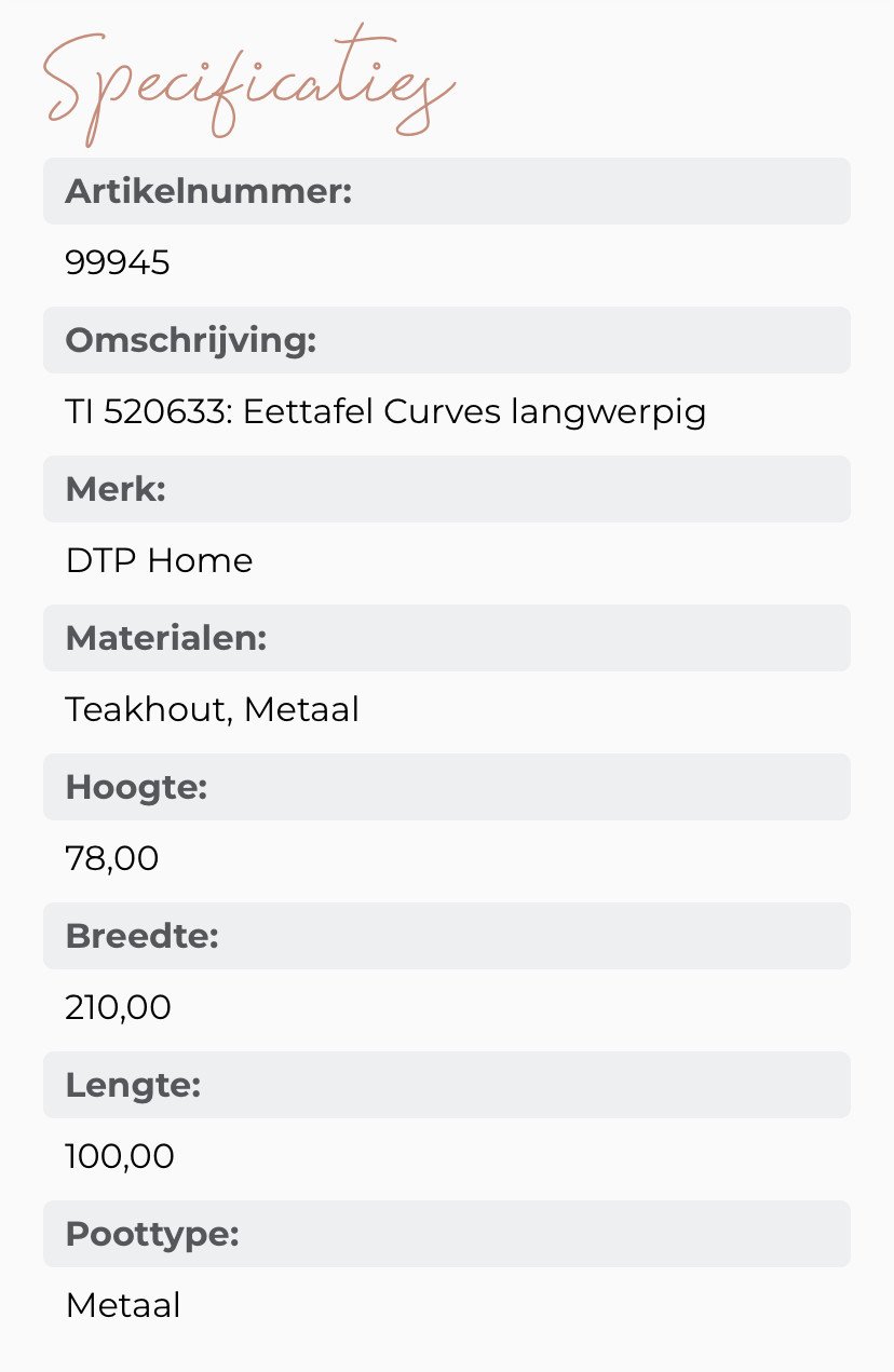 Eetkamertafel