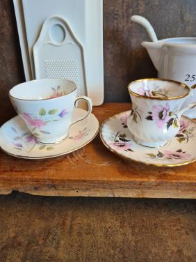 Duchess vintage handbeschilderd porseleinen kop en schotel