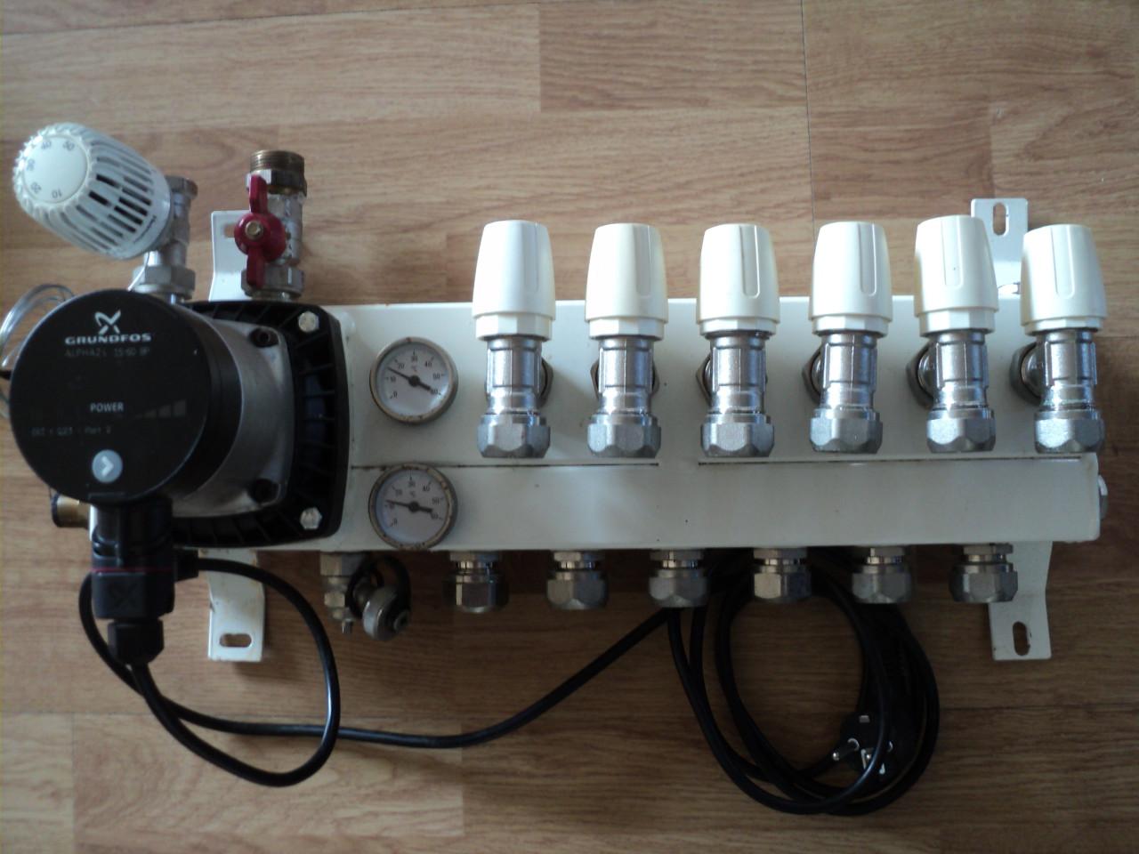 Vrijwel nieuwe 6 groep verdeler vloerverwarming ENERGIE ZUINIG