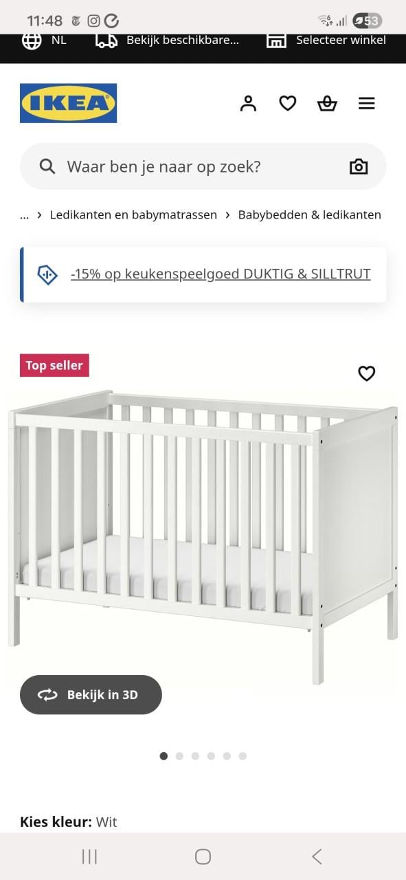Ledikant ikea sundvik incl matras
