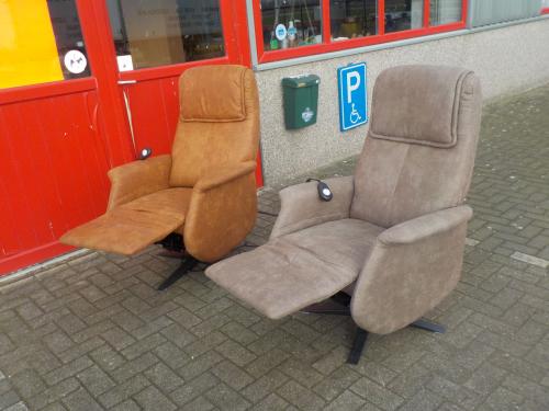 Nieuwe stoffen elektrische sta-op relax draai fauteuil met 2 motoren