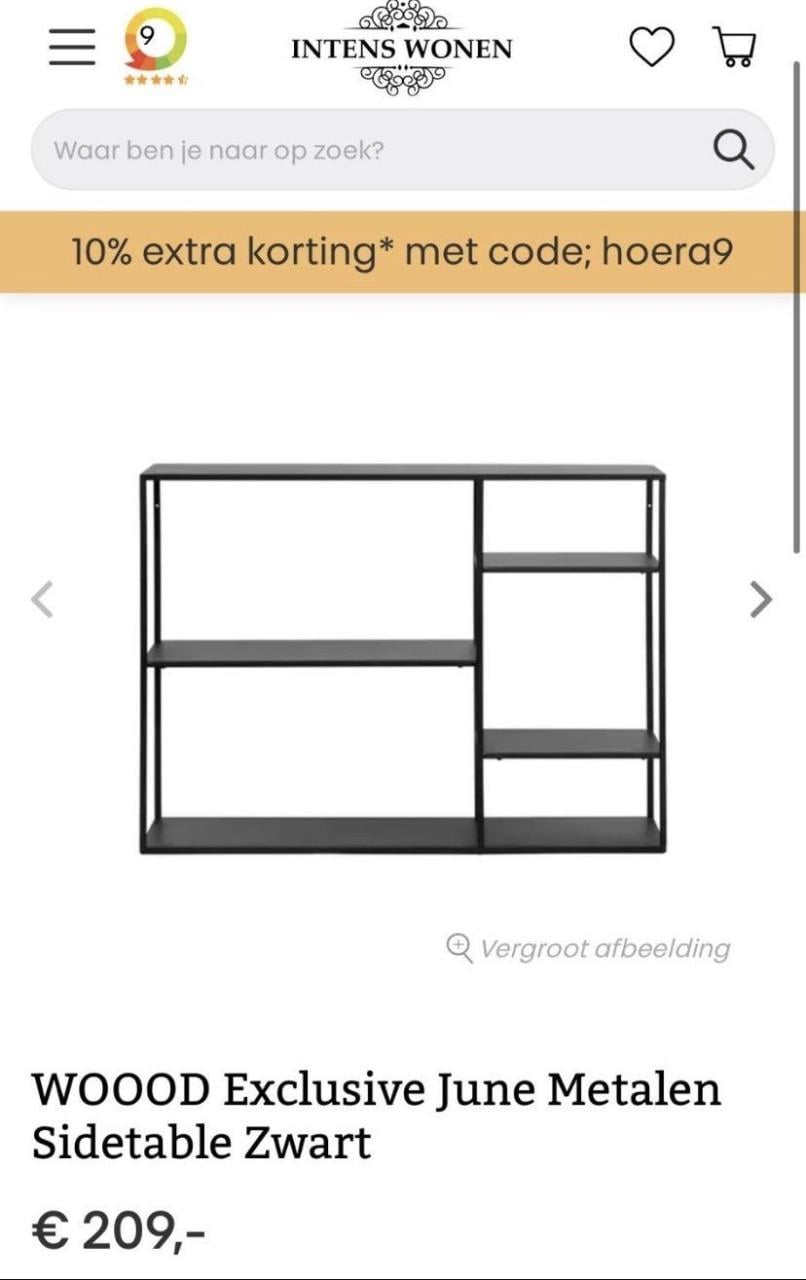 WOOOD sidetable, zwart