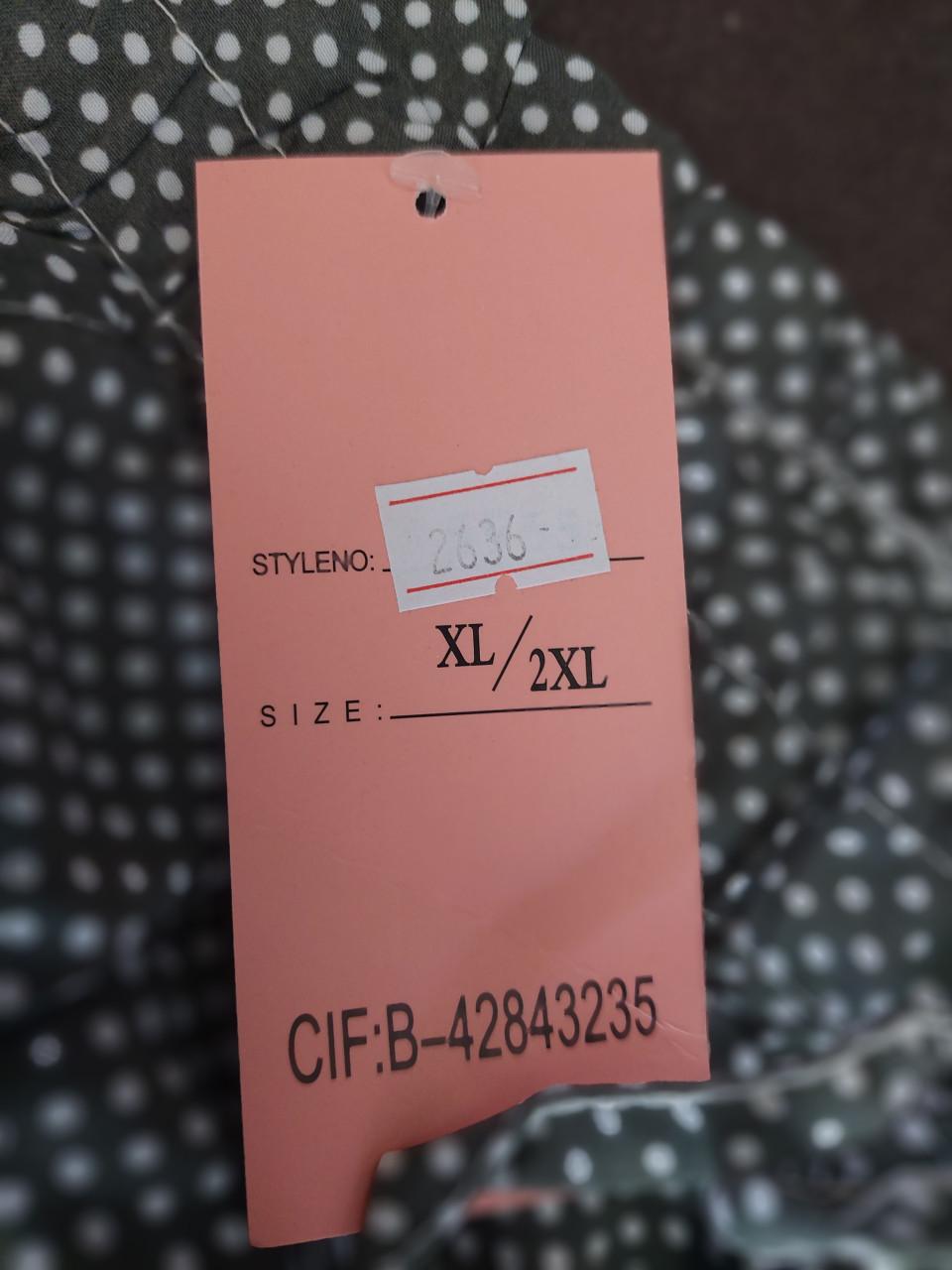 Nieuwe groen/wit gestippelde dames flaredbroek mt M/l