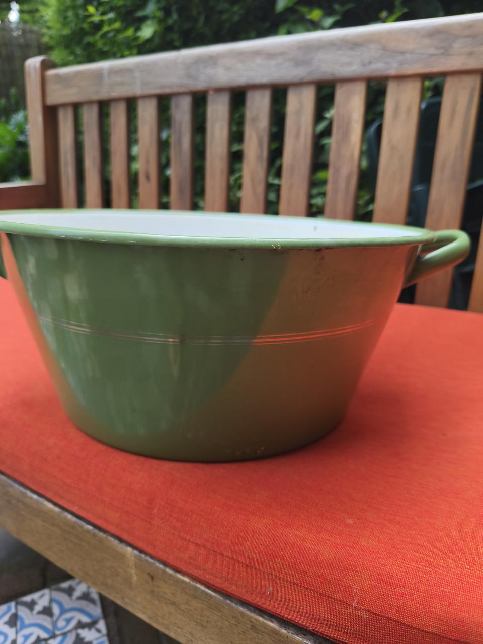 Vintage emaille aardappelbak