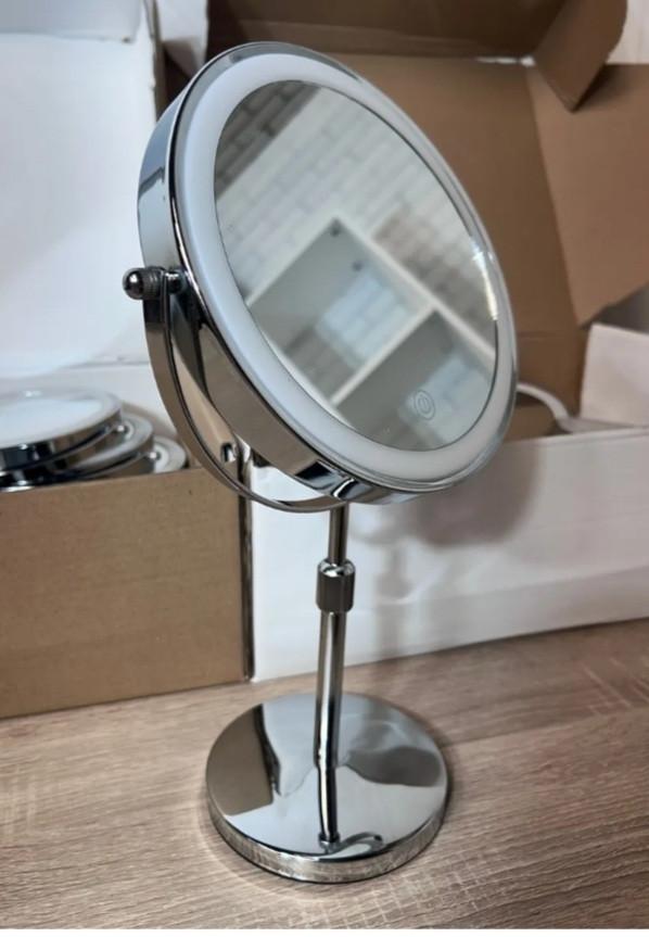 Verchroomde LED-make-upspiegel met touch bediening