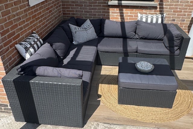 **TE KOOP Wicker loungeset - antraciet grijs **