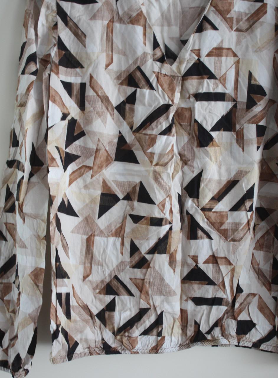Shirt met print zwart wit beige maat s