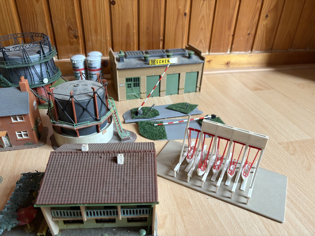 Set huisjes voor de modelspoorbaan H0 set blauw