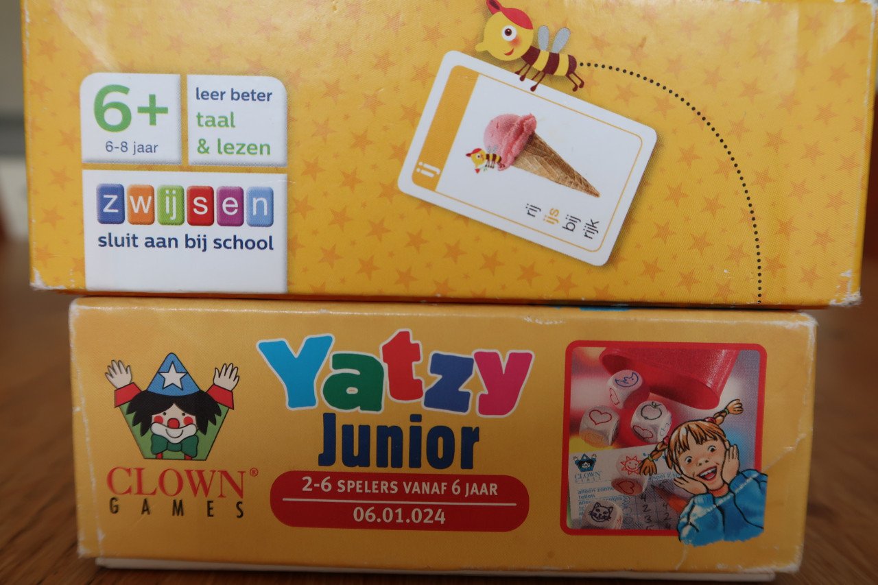 Yatzy Junior en het Letter Kwartet, leeftijd 6+. samen voor €5,00