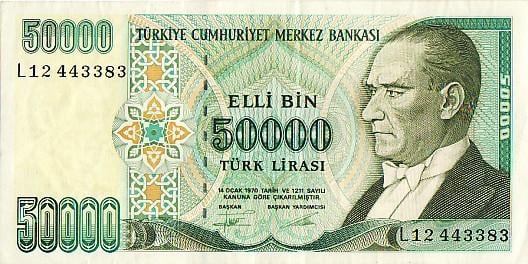 Biljetten Turkije Gebruikt & UNC