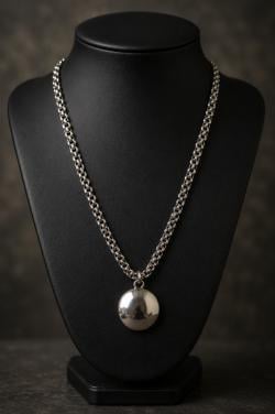Zilveren Jasseron schakel ketting met hanger..