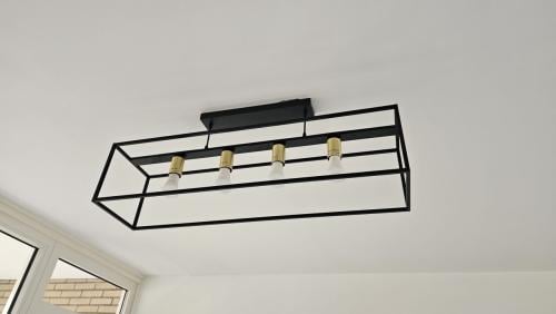 Plafondlamp zwart metaal lucide