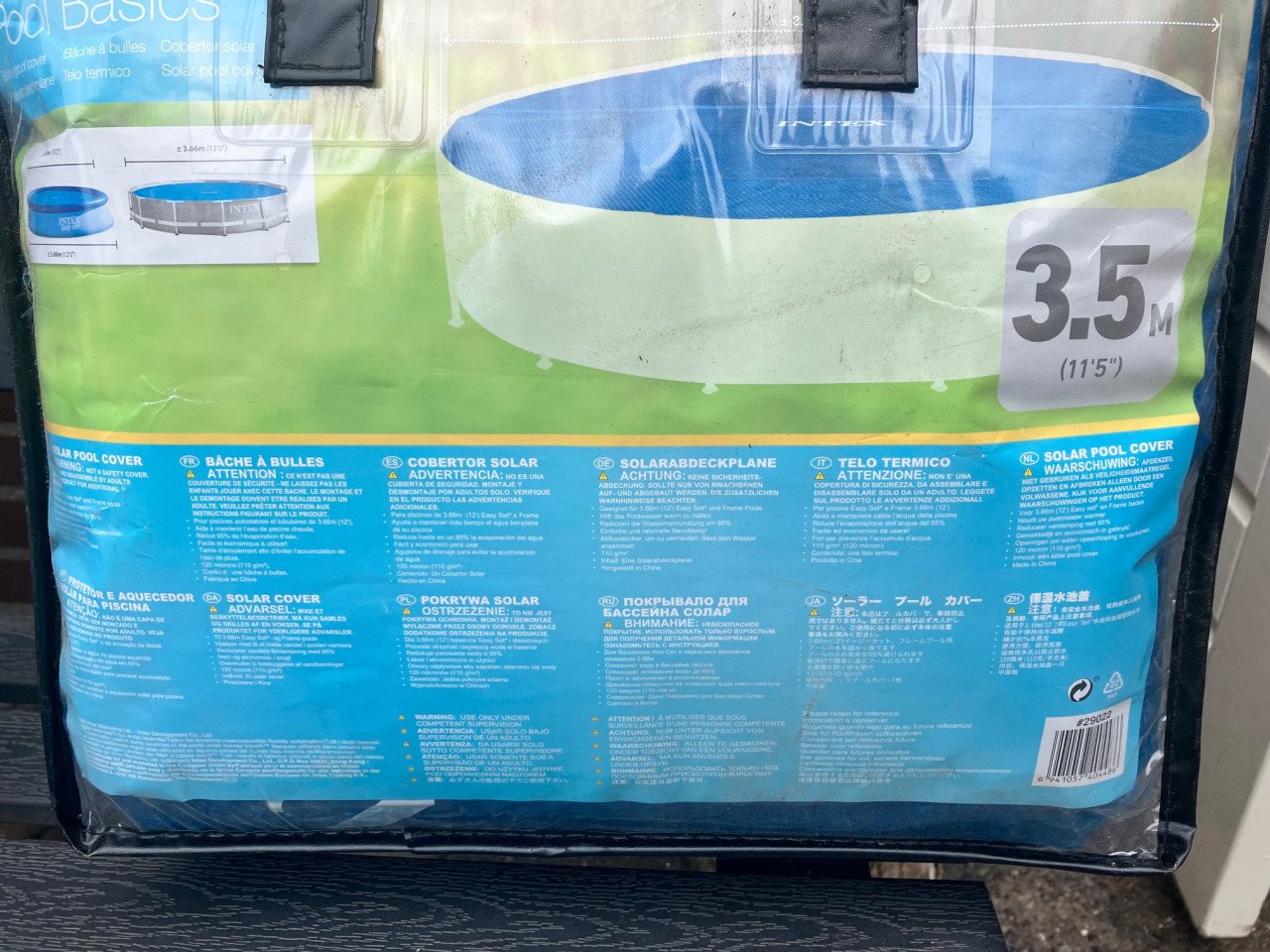 Intex Zwembad zonafdekfolie + Intex zeil 366 cm