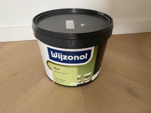 2x ongeopende Wijzonol muurverf mat (wit RAL9016 + zacht beige-oudroze)