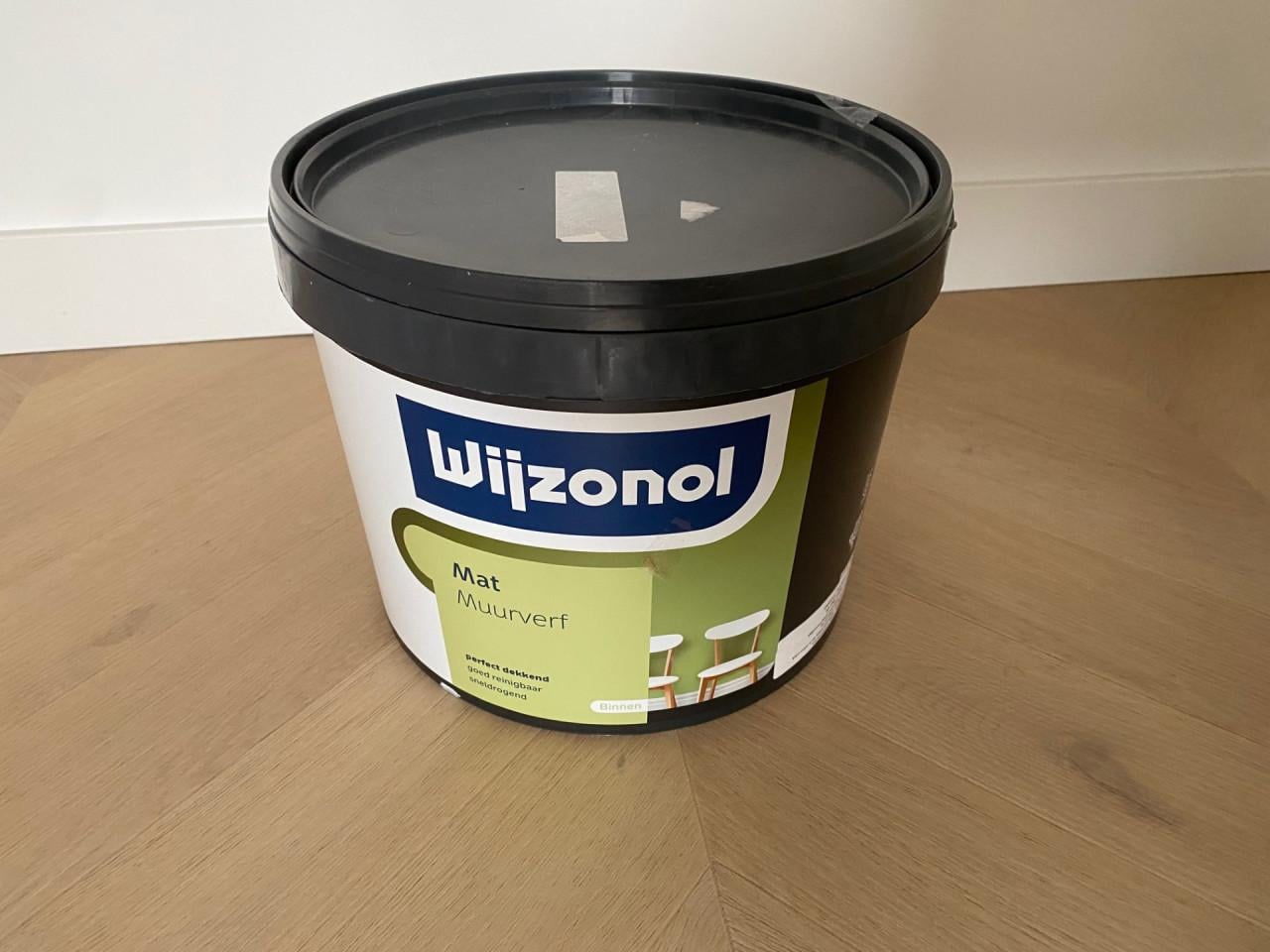 2x ongeopende Wijzonol muurverf mat (wit RAL9016 + zacht beige-oudroze)