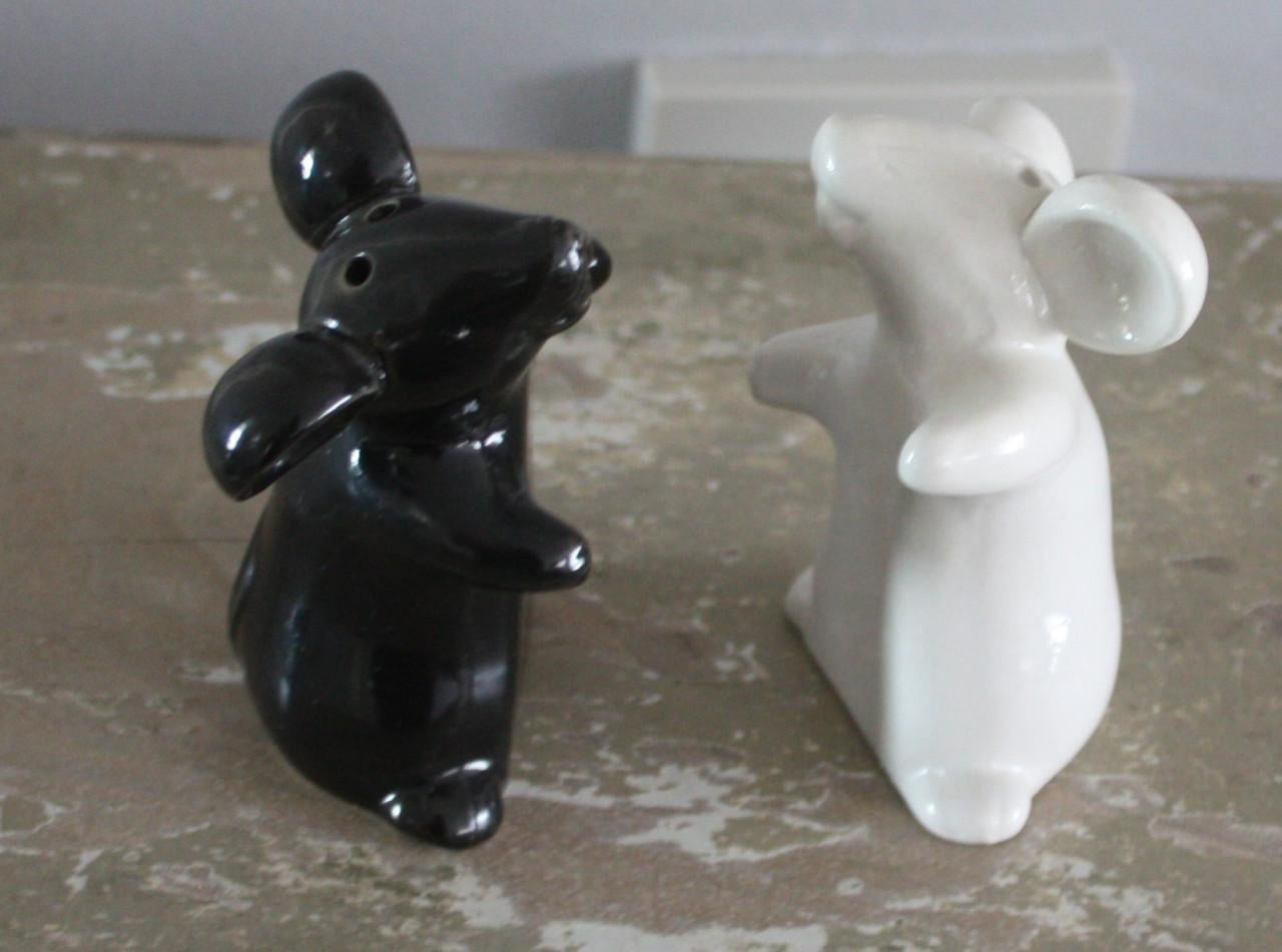 Peper en zout stel muizen zwart wit