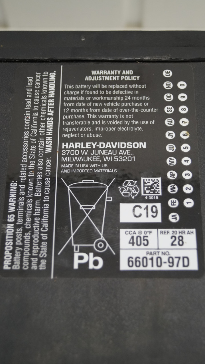 Accu voor Harley Davidson type 66010-97D