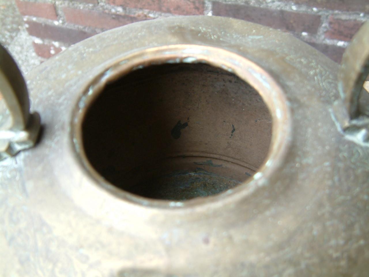 Koperen oude water ketel -echt een oud ding  ook handgemaakt