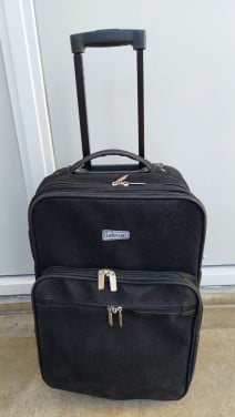 Reiskoffer zwart met wielen-35 L + uitbreidbaar-rolkoffer-trolley-